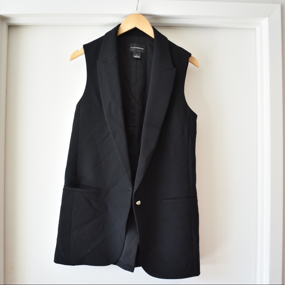 Club Monaco Black Blazer Vest